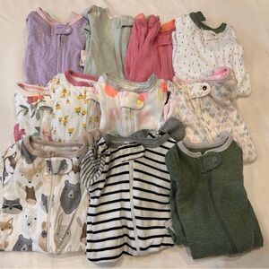 11 newborn cloud island zipper onesie bundle